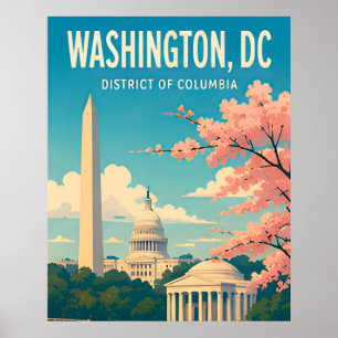 Washington DC Monuments Capitol Skyline Poster