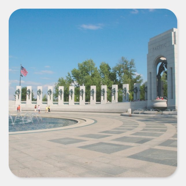Washington, DC, National WWII Memorial Square Sticker (Front)