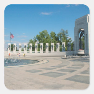 Washington, DC, National WWII Memorial Square Sticker