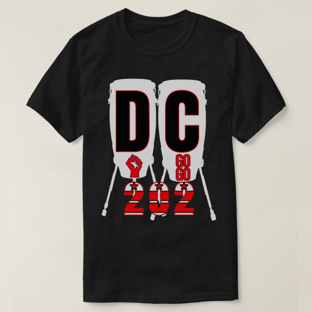 Washington DC Nations Capitol Conga Drums Go Go Mu T-Shirt (Design Front)