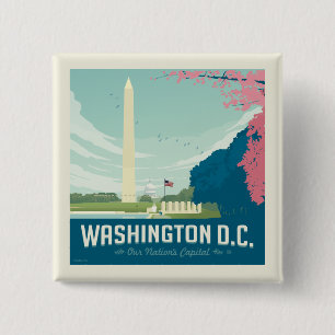 Washington DC   Our Nation's Capital 15 Cm Square Badge