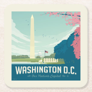 Washington DC   Our Nation's Capital Square Paper Coaster