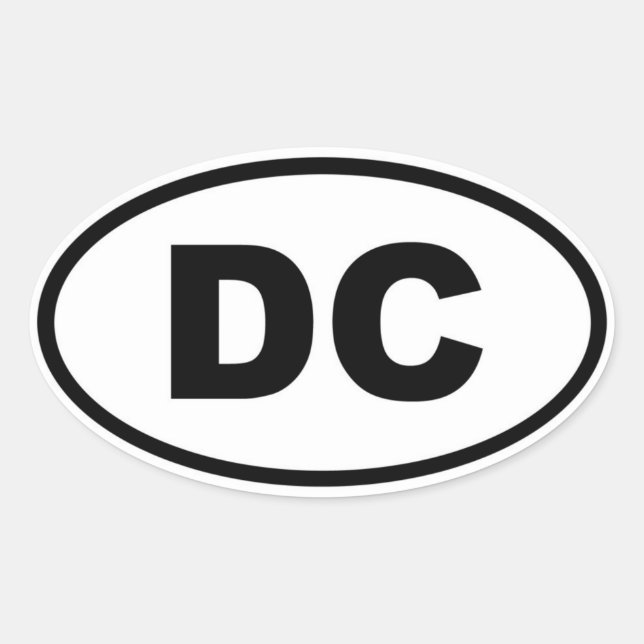 Washington DC Oval Sticker (Front)