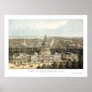 Washington, DC Panoramic Map - 1857 Poster