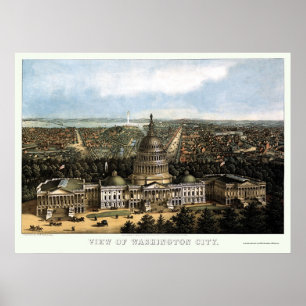 Washington, DC Panoramic Map - 1871 Poster