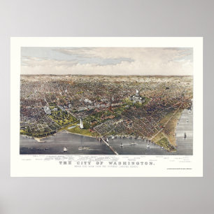 Washington, DC Panoramic Map - 1880 Poster