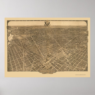 Washington, DC Panoramic Map - 1921 Poster
