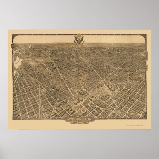 Washington, DC Panoramic Map - 1921 Poster (Front)