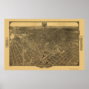 Washington, DC Panoramic Map - 1922 Poster