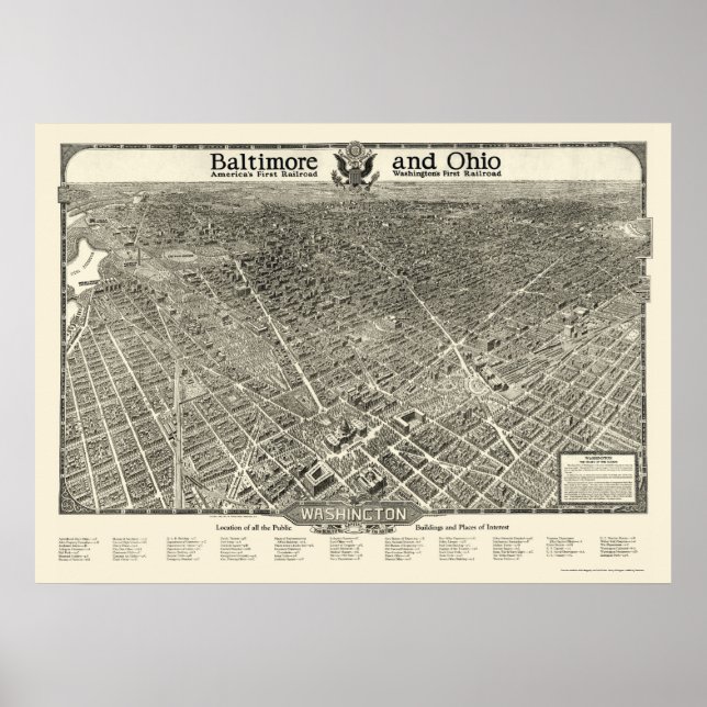 Washington, DC Panoramic Map - 1923 Poster (Front)