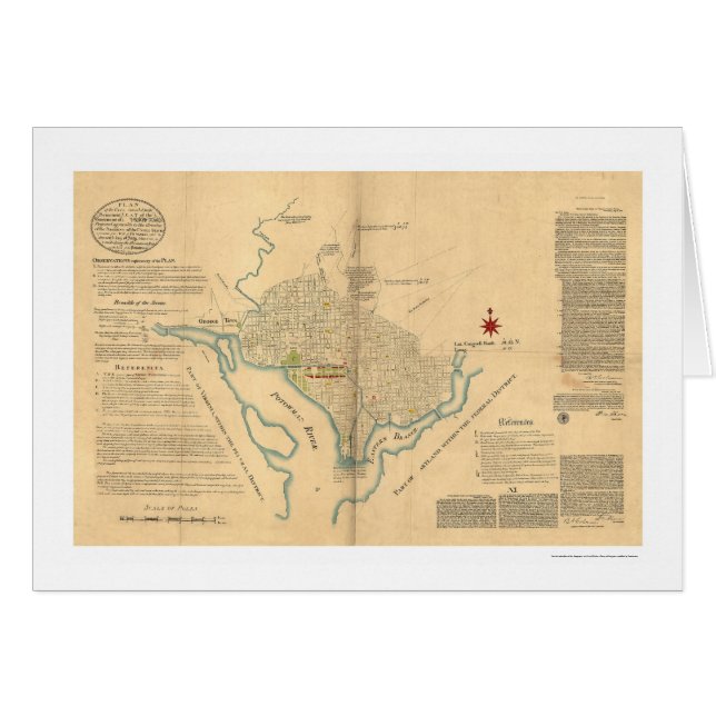 Washington DC Plan Map by L'Enfant 1791 (Front Horizontal)