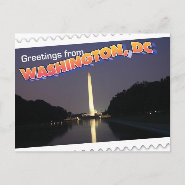 Washington, DC postcard Washington Monument (Front)