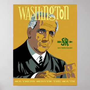 Washington, DC.  Retro style travel poster