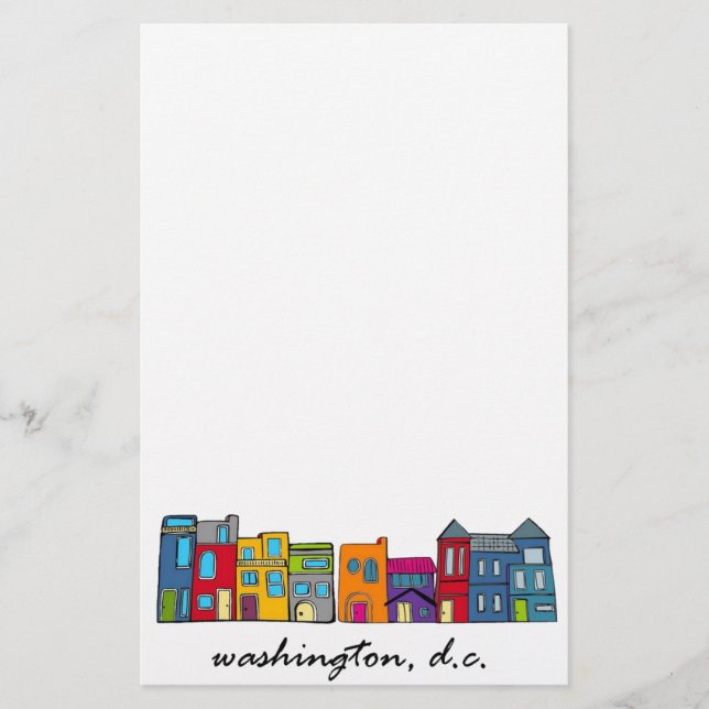 Washington DC Row House Stationery (Front)