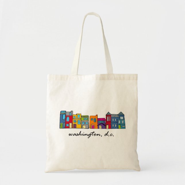 Washington DC Row House Tote Bag (Front)
