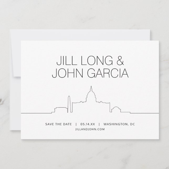 Washington DC Save the Date Invitation (Front)