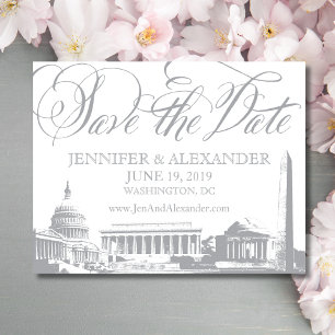 Washington DC save the date - Vintage Monuments