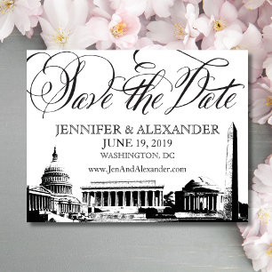 Washington DC Save the Date - Vintage Monuments