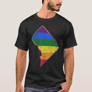 Washington DC Silhouette LGBT Pride Flag T-Shirt