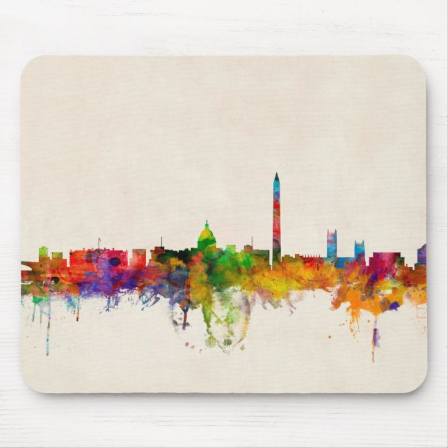 Washington DC Skyline Cityscape Mouse Mat (Front)