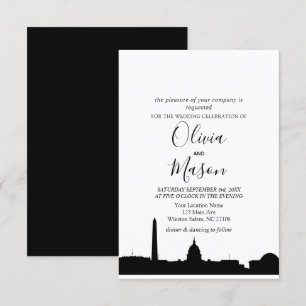 Washington DC Skyline Cityscape Wedding Invitation