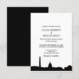 Washington DC Skyline Cityscape Wedding Invitation