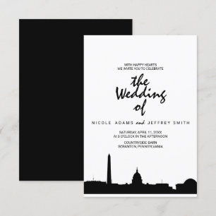 Washington DC Skyline Cityscape Wedding Invitation