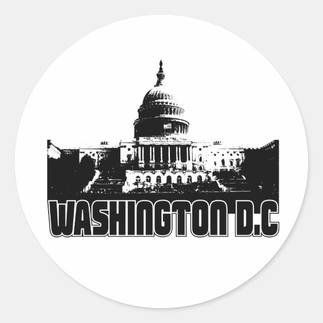 Washington DC Skyline Classic Round Sticker (Front)