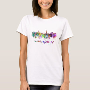 Washington DC skyline in watercolor T-Shirt