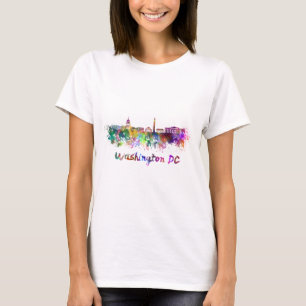 Washington DC skyline in watercolor T-Shirt
