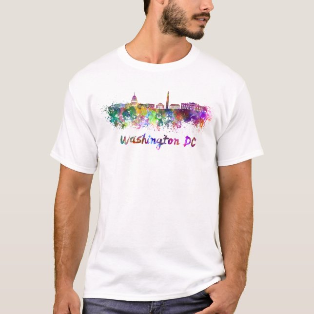 Washington DC skyline in watercolor T-Shirt (Front)