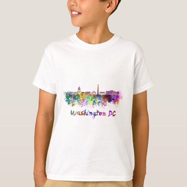 Washington DC skyline in watercolor T-Shirt (Front)