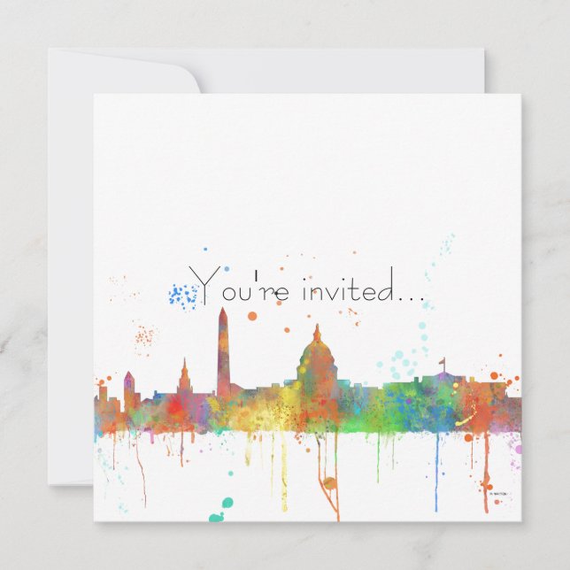 WASHINGTON DC SKYLINE INVITATION (Front)
