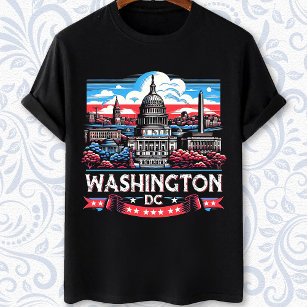 Washington DC Skyline landmarks art T-Shirt
