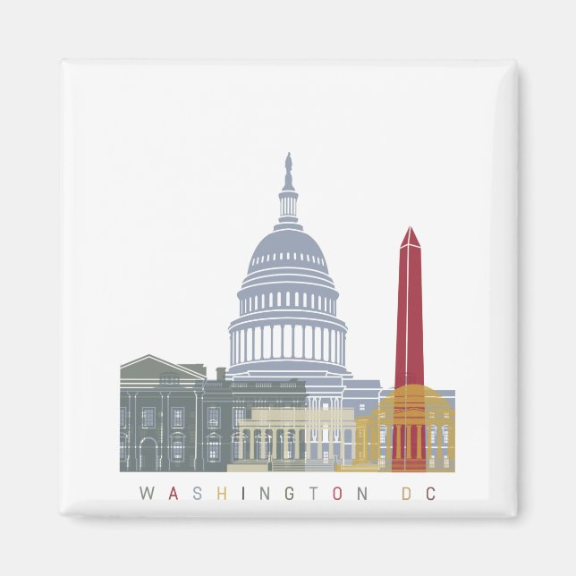 Washington DC skyline poster Magnet (Front)