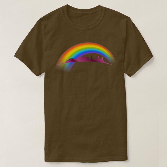 Washington DC Skyline Rainbow Pride LGBTQ  T-Shirt (Design Front)