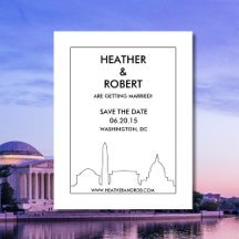 Washington DC Skyline Save the Date (black)