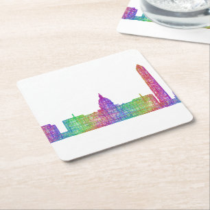 Washington DC skyline Square Paper Coaster