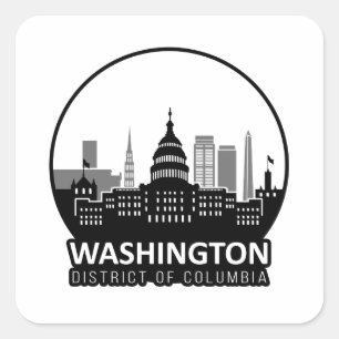 Washington DC Skyline Square Sticker