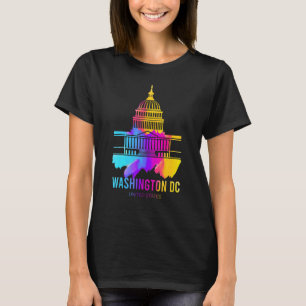Washington DC skyline Watercolor Souvenirs US Cap T-Shirt