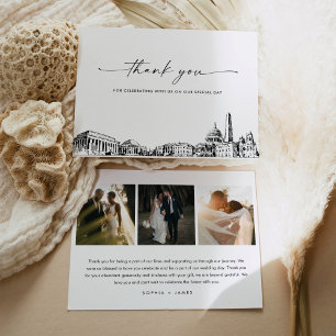 Washington DC Skyline Wedding Photo Thank You Card