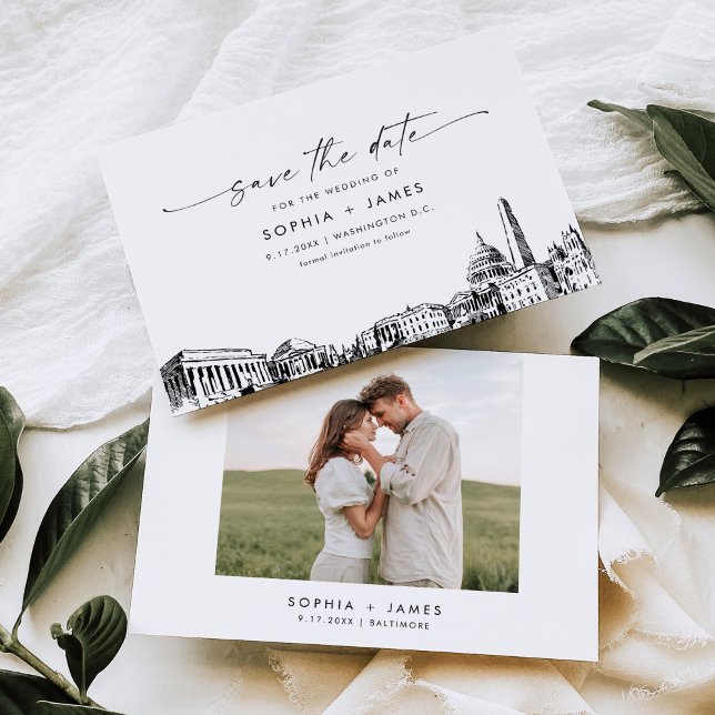 Washington DC Skyline Wedding Save the Date Card (Creator Uploaded)