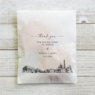 Washington DC Skyline Wedding Thank You Favour Bag