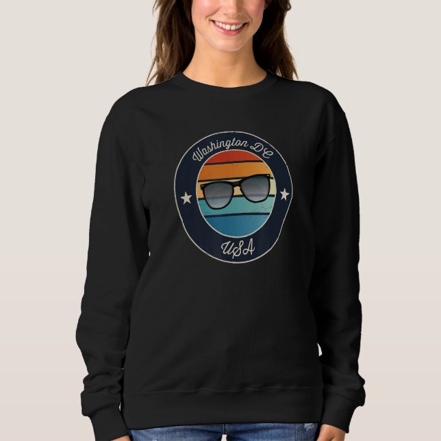 Washington DC Souvenir Sunset Retro Sweatshirt (Front)
