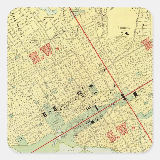 Washington, DC Square Sticker (Front)