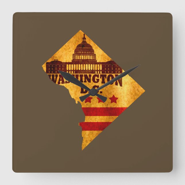 washington dc square wall clock (Front)