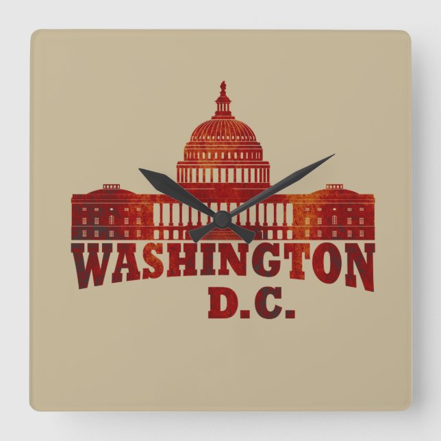 washington dc square wall clock (Front)