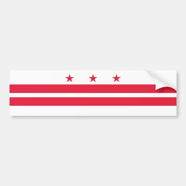 Washington DC State Flag Bumper Sticker (Front)