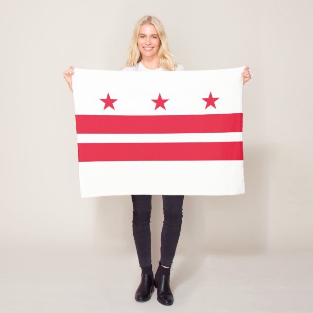 Washington DC State Flag Fleece Blanket (In Situ)
