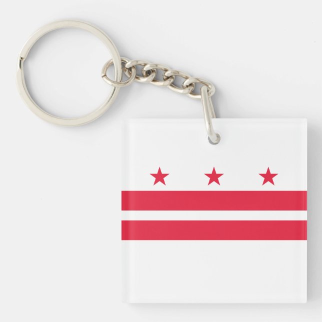 Washington DC State Flag Key Ring (Front)
